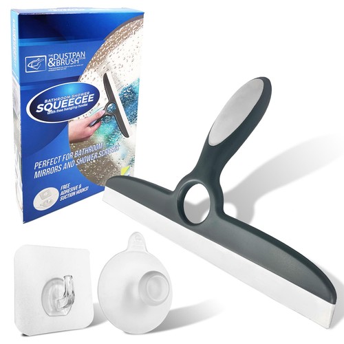 Shower squeegee with suction - with,