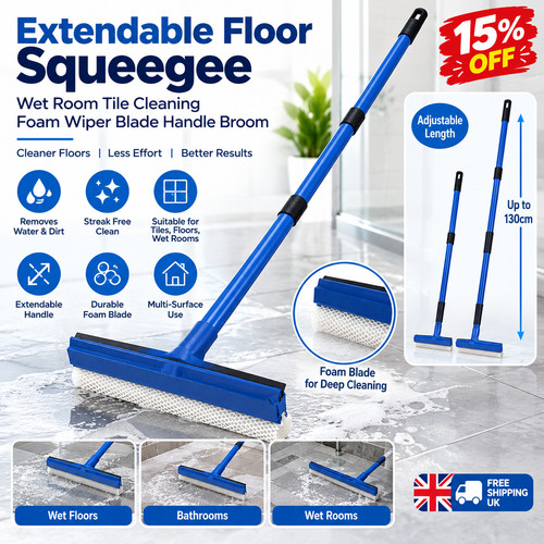 Extendable floor squeegee wet - floor,
